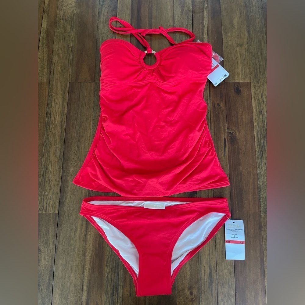Michael Kors true red tankini bikini